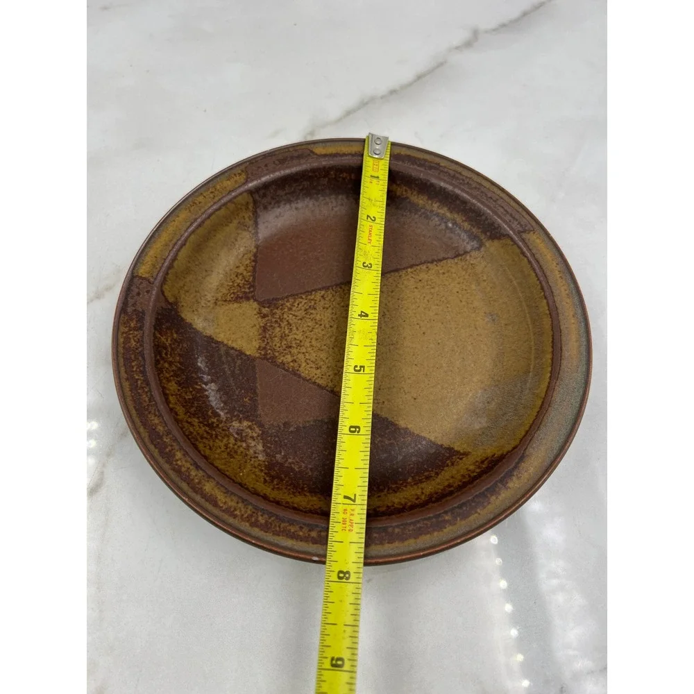 Iron Mountain Stoneware Roan Mountain Brown Salad Plates Set 2 Artist Signed